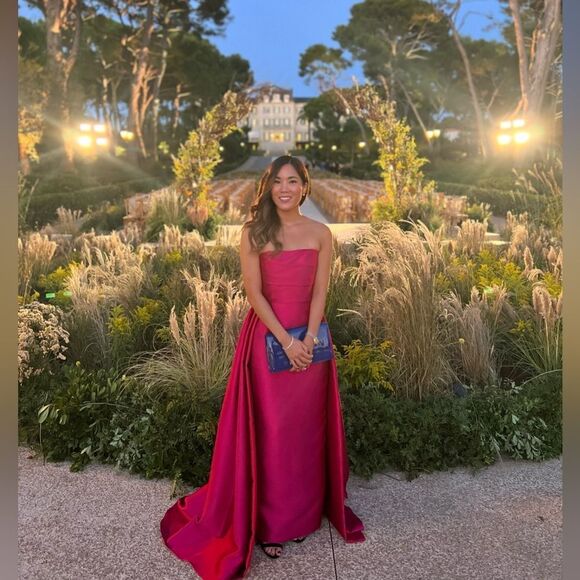 Like NEW SOLACE LONDON TIFFANY GOWN in CERISE - Picture 2 of 8